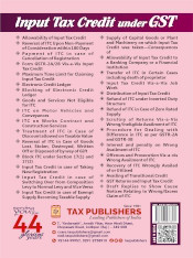 Input Tax Credit under GST Law & Practice, 2025